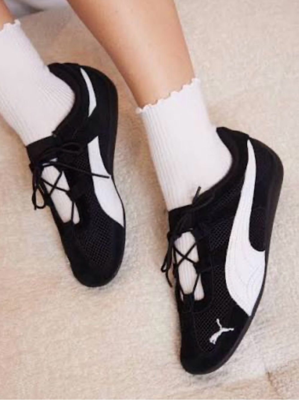 Puma Speedcat Go Women's Athletic Shoes Black & White US 7.5